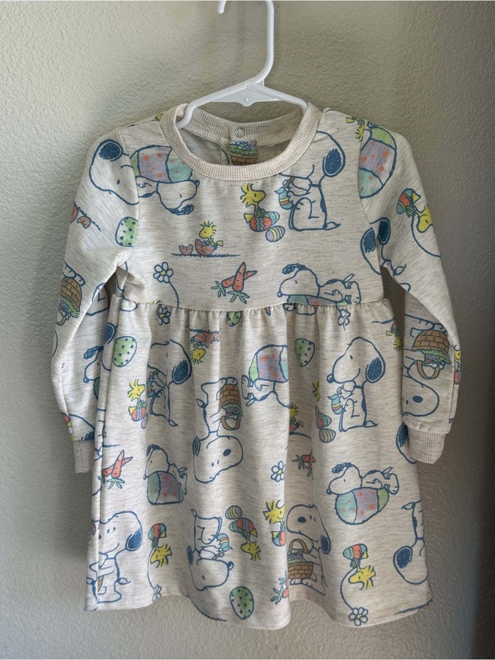 Peanuts Cream Dress with Snoopy & Woodstock Multicolor Prints